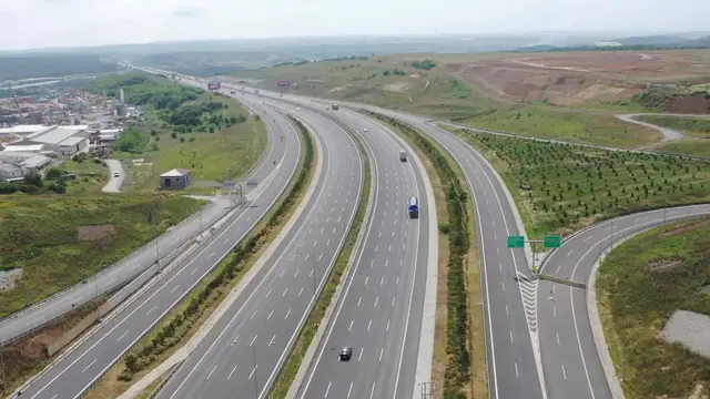 Kuzey Marmara Otoyolu’nun havadan görünümü